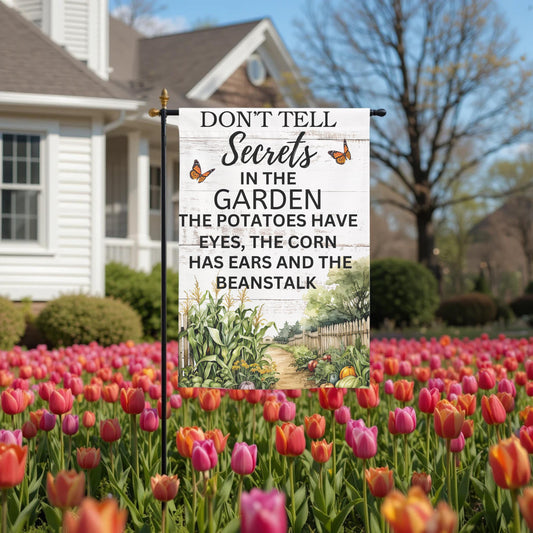 Funny Garden Flag - Watercolor Veggies 12x18 | Weather Resistant Outdoor Decor