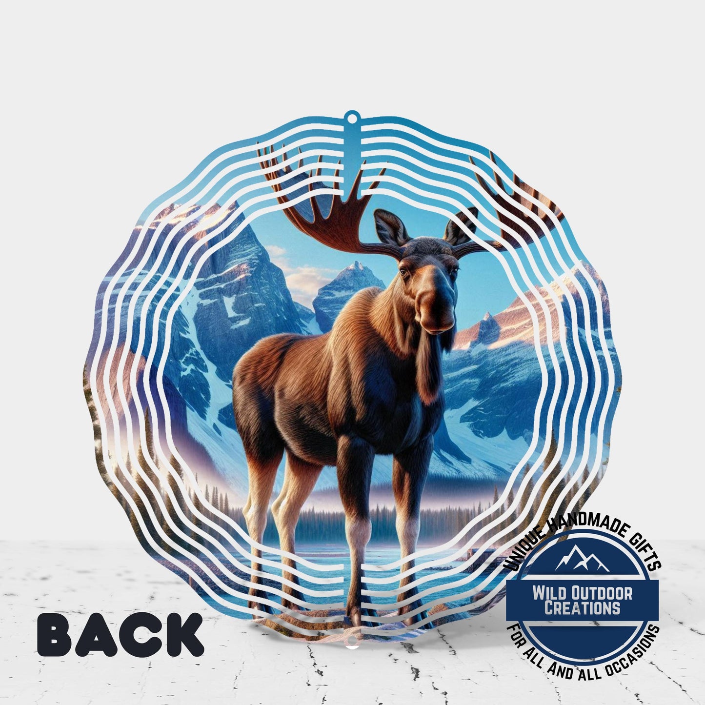 Moose Wind Spinner - 10 Inch Double-Sided Aluminum Rustic Cabin Decor