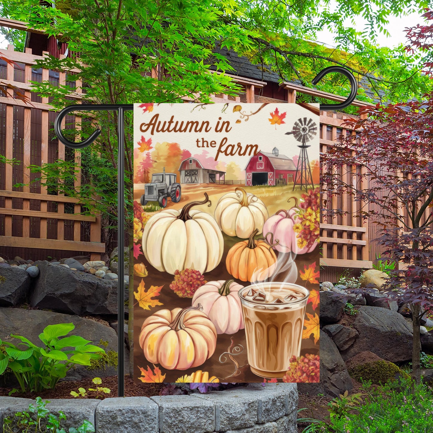 Double-Sided Farmhouse Autumn Garden Flag - Charming Fall Yard Decor