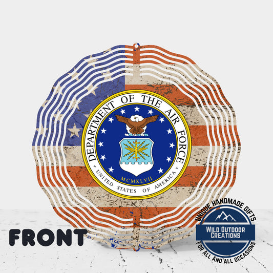 Air Force Wind Spinner - Patriotic Garden Decor | USAF Veteran Gift Outdoor Art