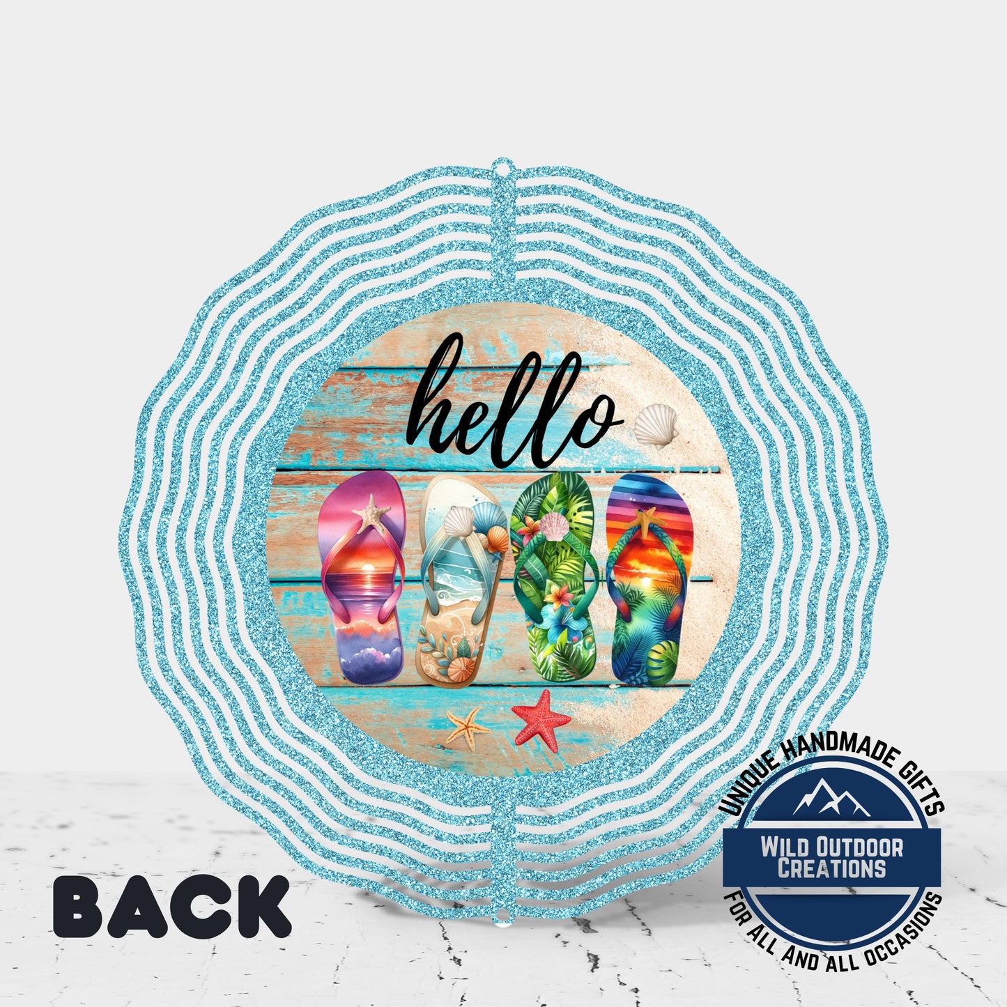 Flip Flop Wind Spinner - Colorful Summer Patio Decor | Coastal Yard Art