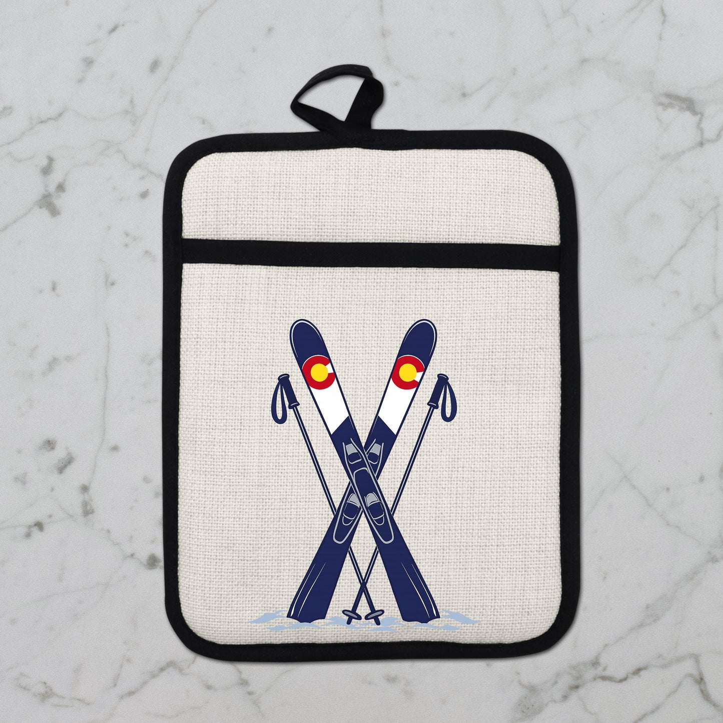 Ski Oven Mitt – Heat Resistant Silicone Pot Holder With Loop | Colorado Kitchen Decor