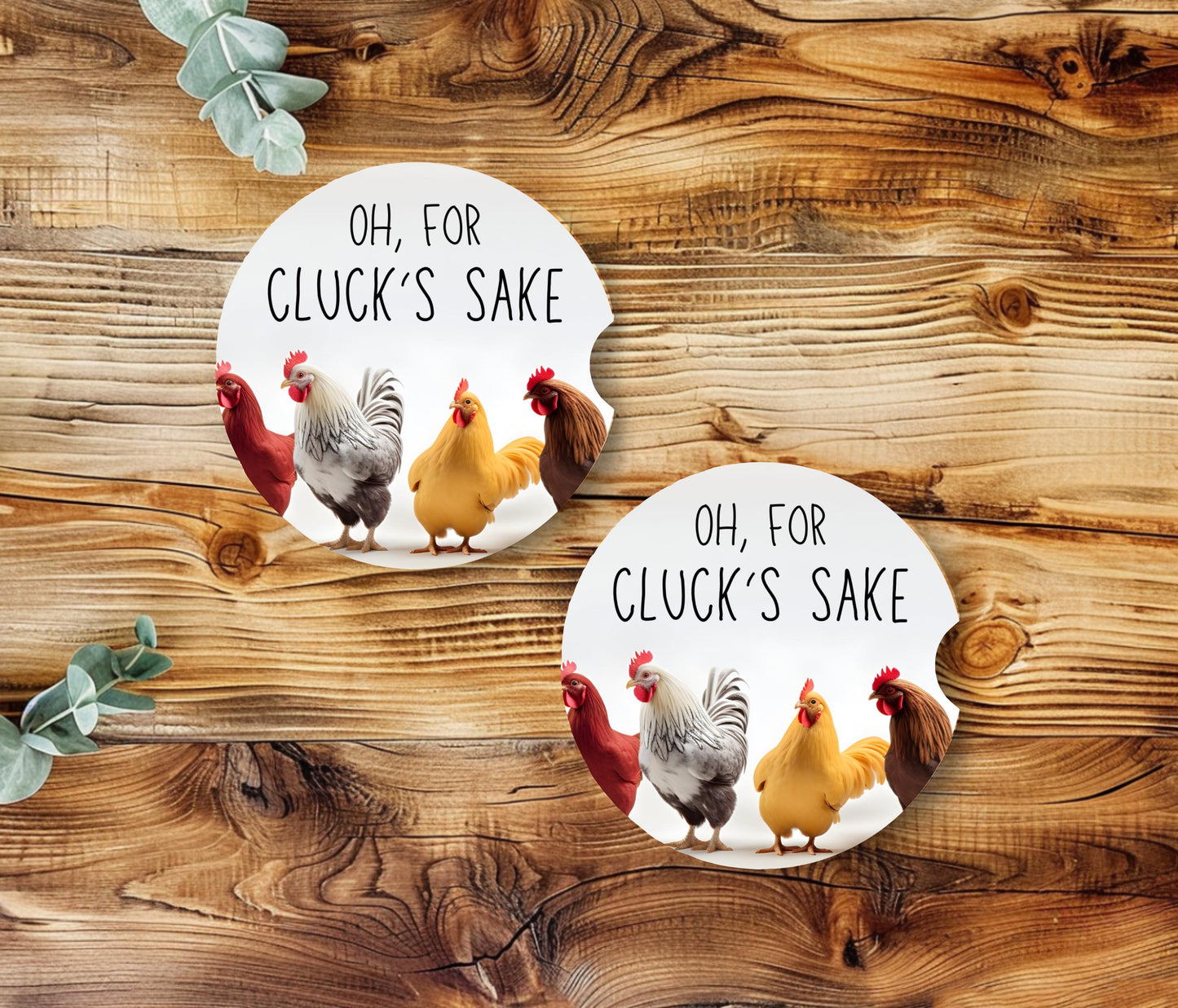 Funny Chicken Car Coaster - Absorbent Sandstone Cup Mat for Vehicles