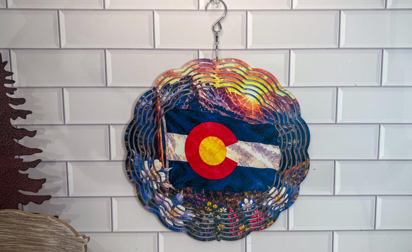 Colorado Flag Wind Spinner | 360 Swivel Indoor-Outdoor Accent Set