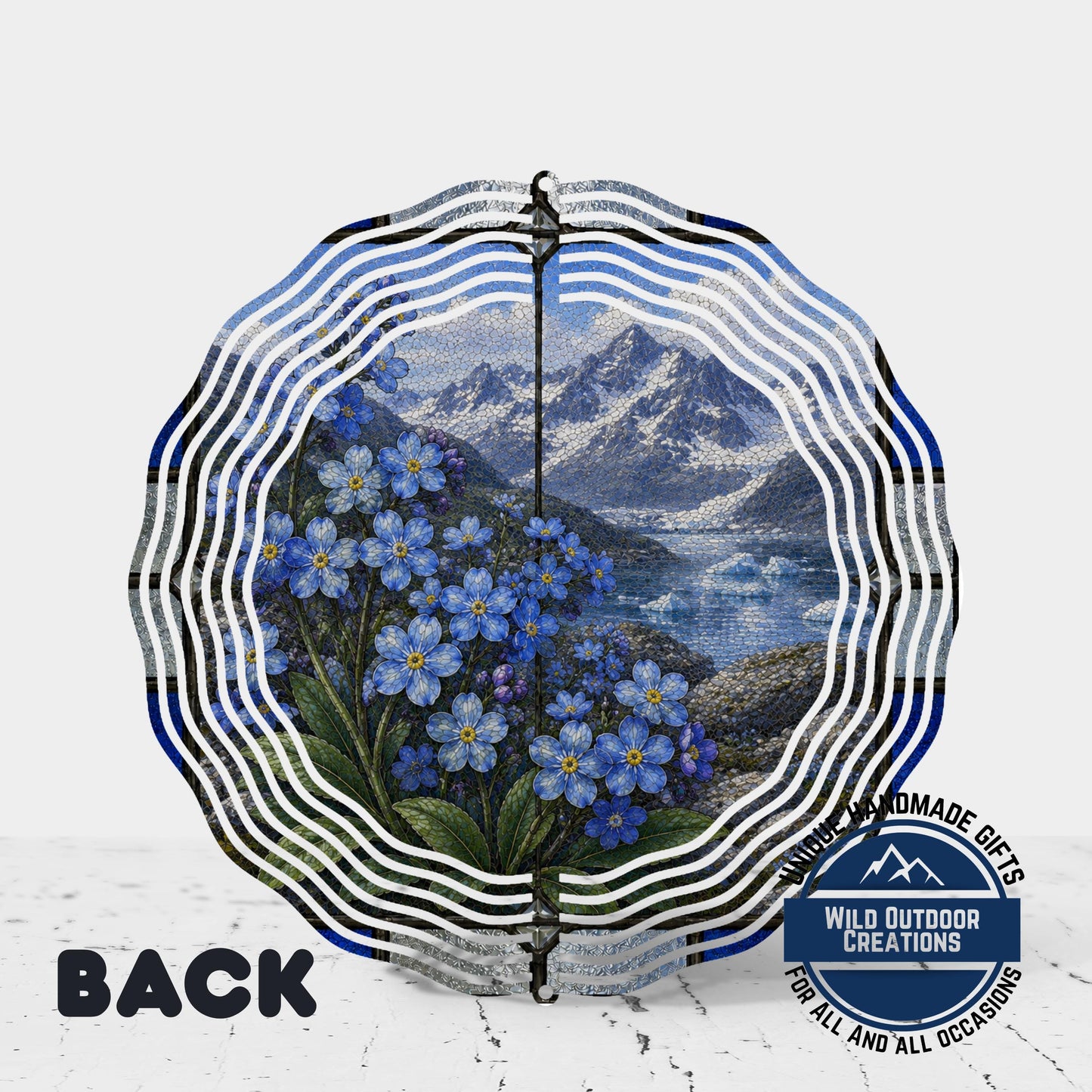 Forget Me Not Wind Spinner – Alaska Garden Decor | Aluminum Outdoor Spinner