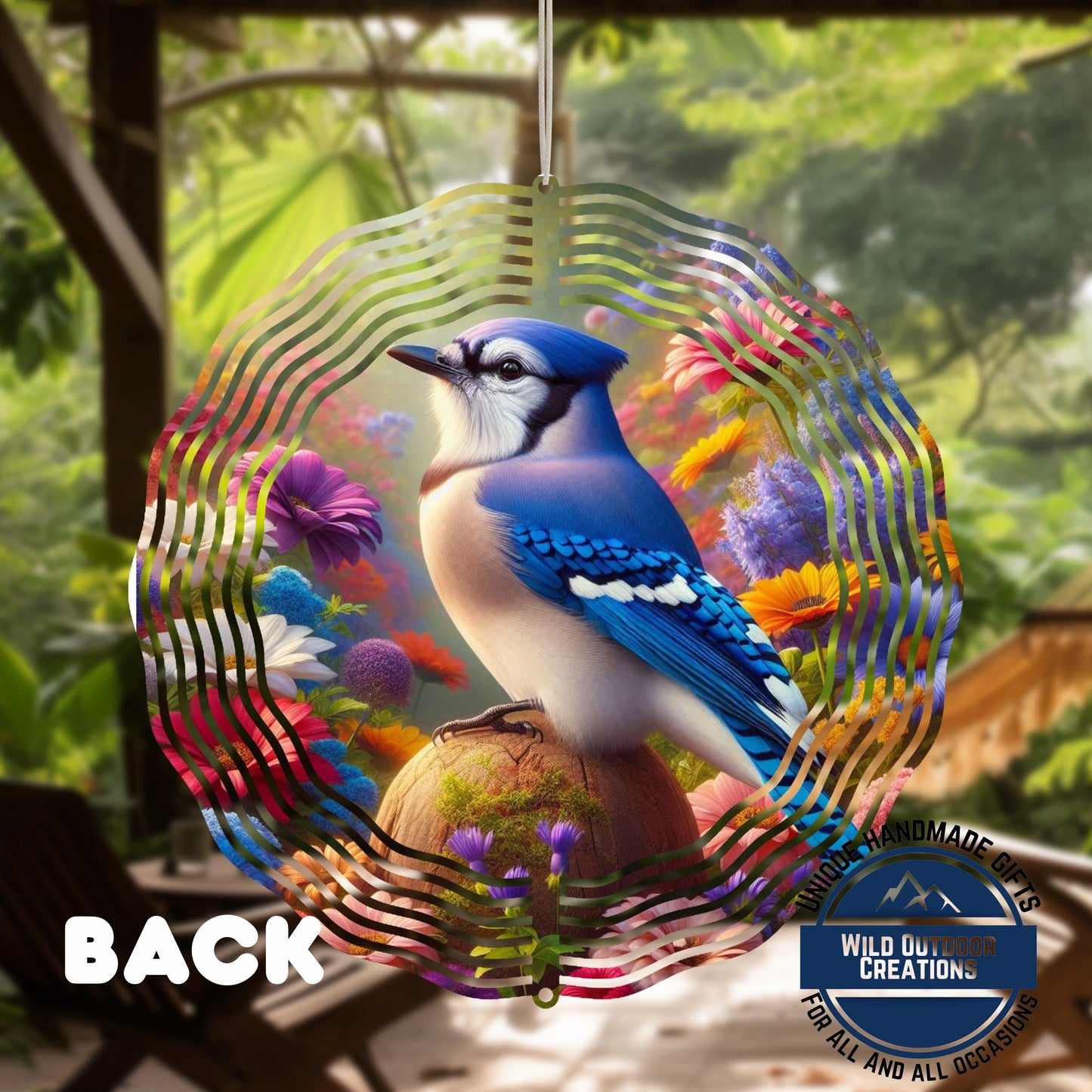 Blue Jay Wind Spinner – 10 Inch Outdoor Wind Spinner with 360 Swivel Hook