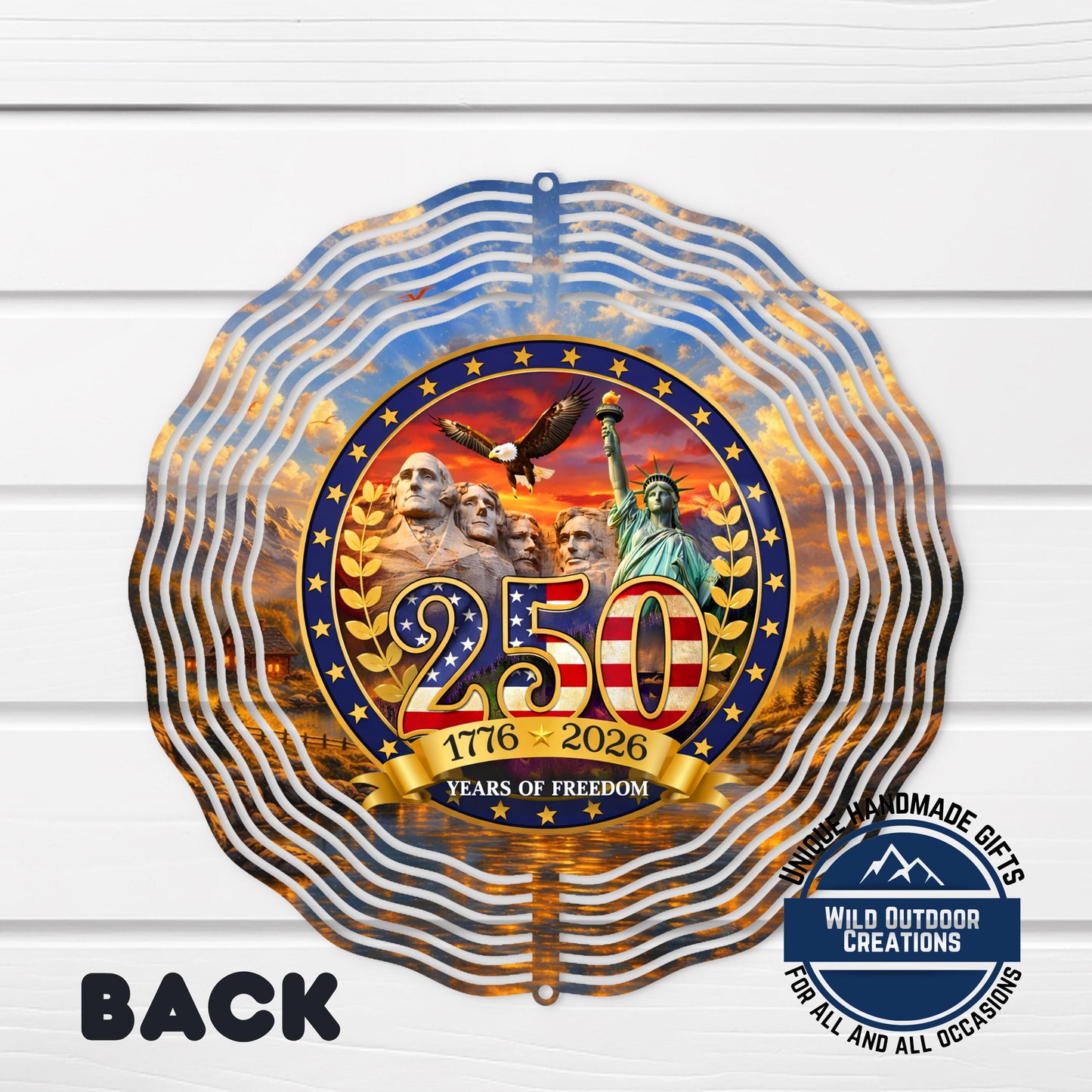 USA 250th Anniversary Wind Spinner – Patriotic Outdoor Decor | Aluminum Garden Spinner - alternate view