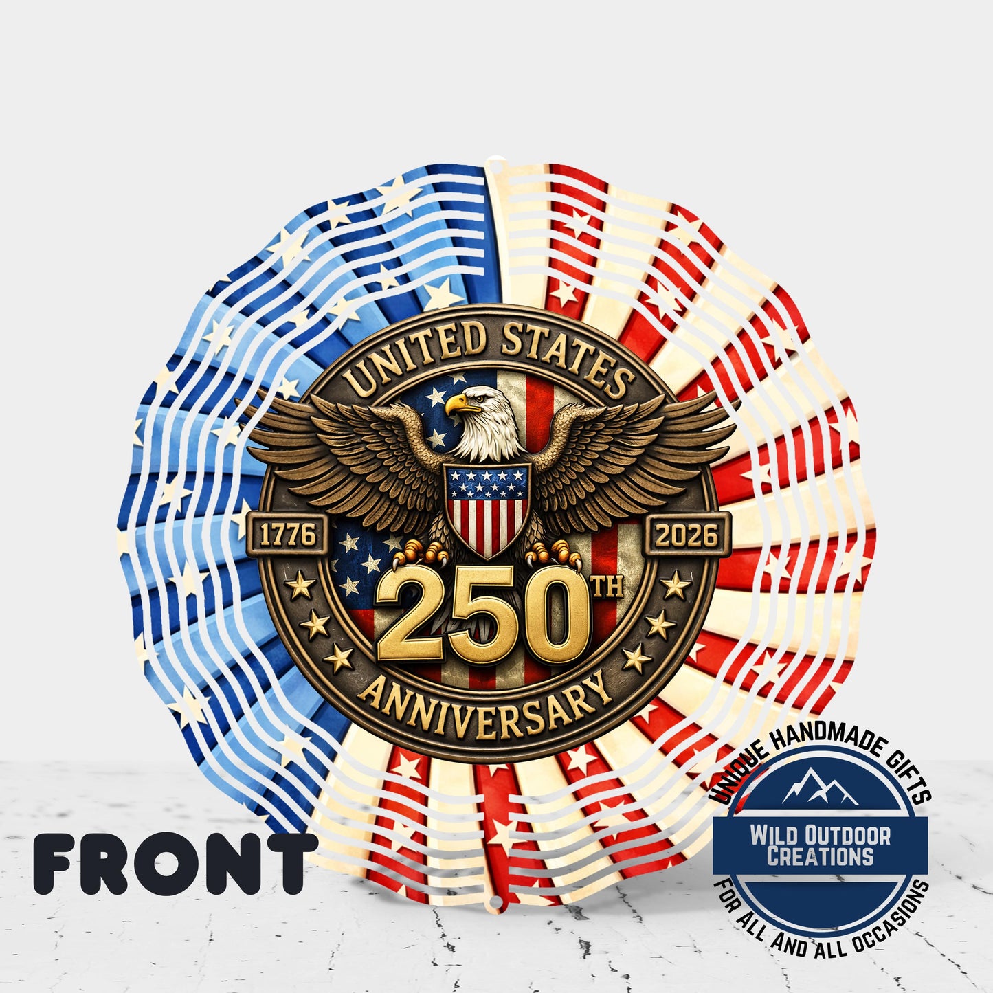 USA 250th Anniversary Wind Spinner – Patriotic Garden Decor With Bald Eagle
