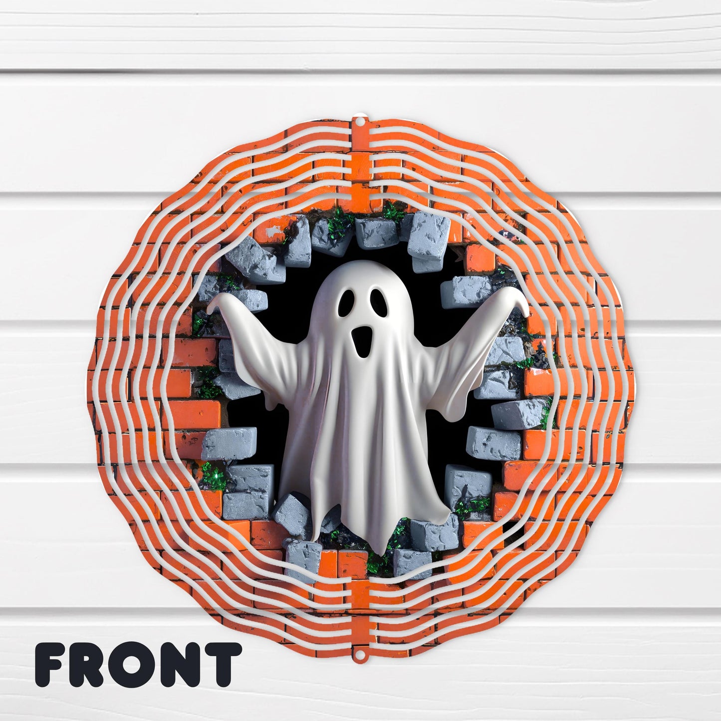 3D Ghost Wind Spinner for Outdoor Garden Decor - 10x10 Inch UV Protected 360 Rotation Perfect Spooky Season Gift with Heart Detail