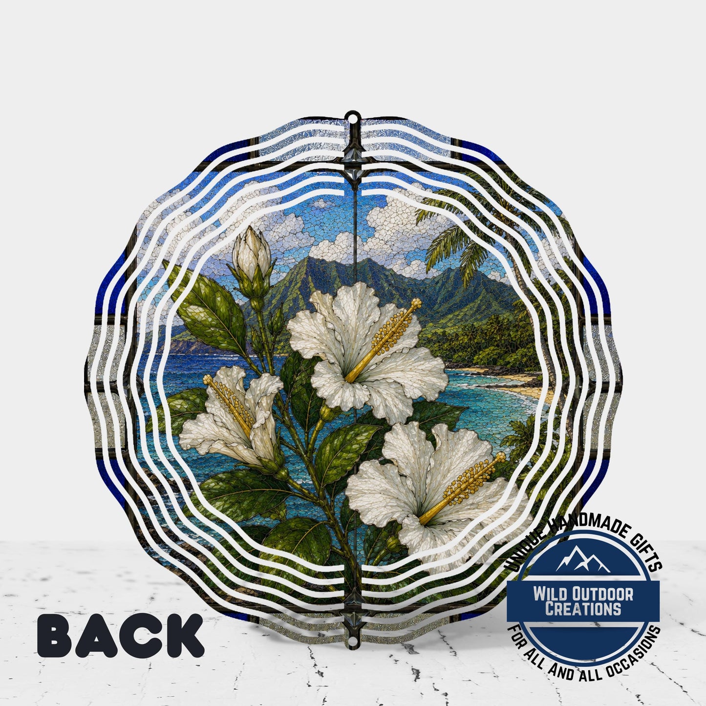 Hibiscus Wind Spinner – Aluminum Garden Decor | Hawaii State Flower Tropical Art