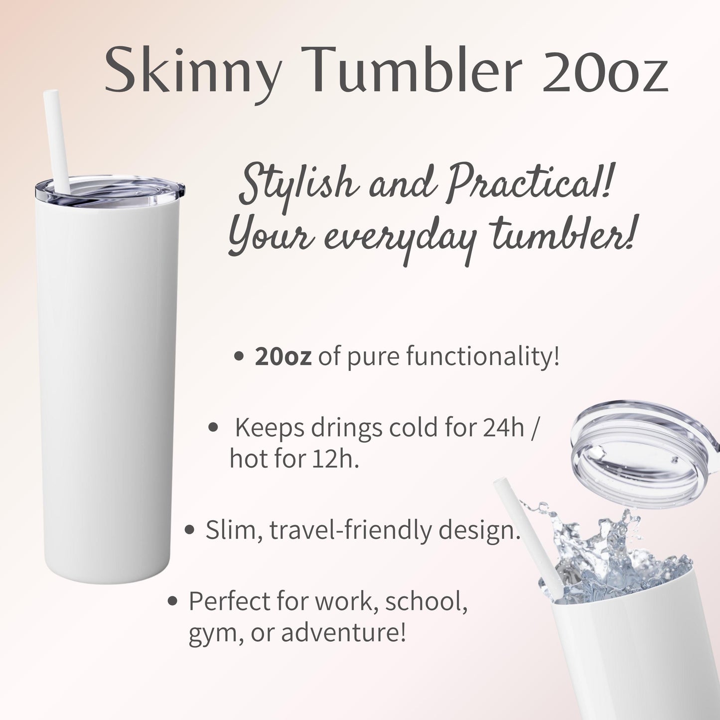 Glow In The Dark Sugar Skull Tumbler, Unique Gift for Spooky Chic