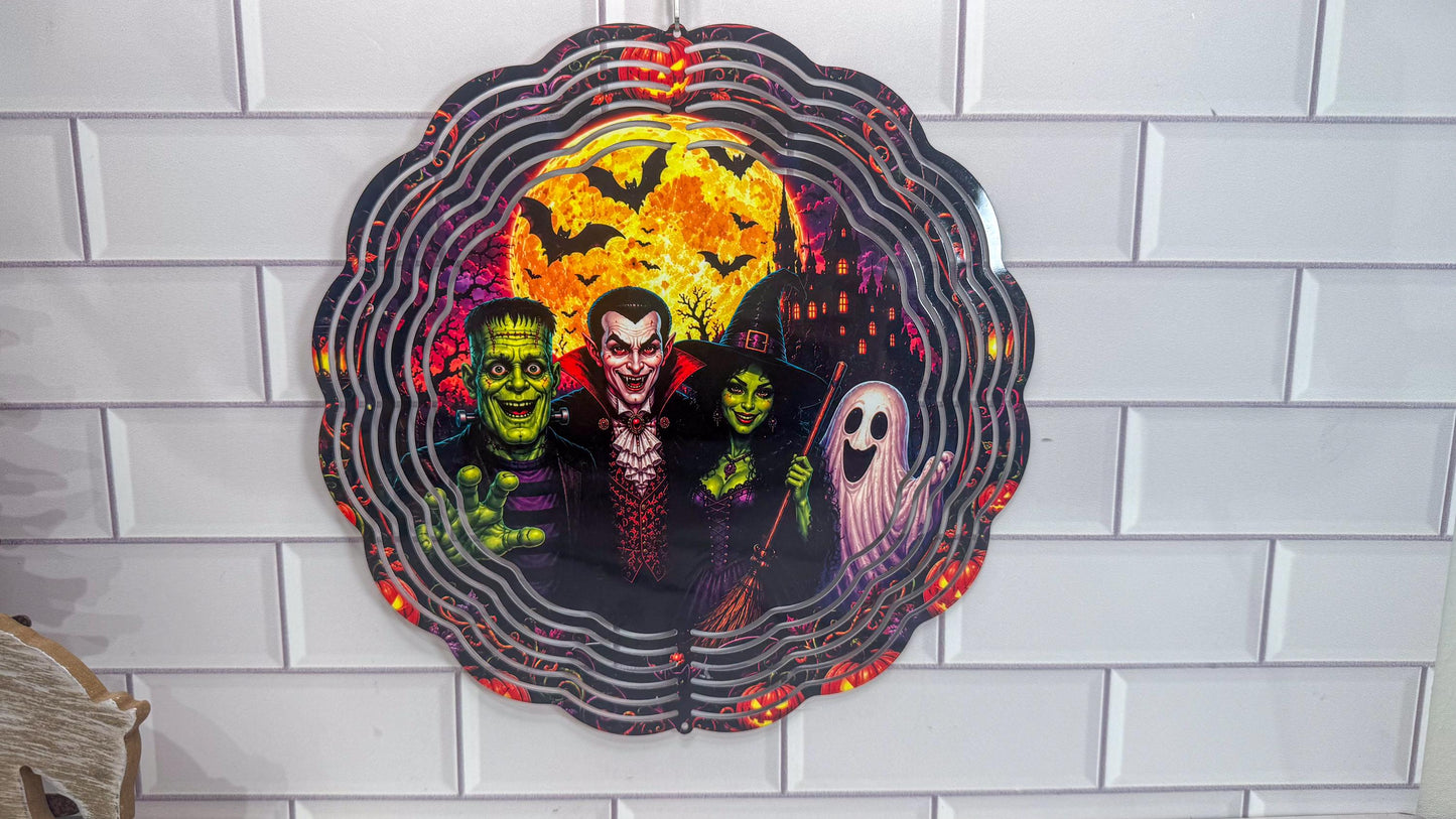 Halloween Wind Spinner, Monster Dracula Witch, 10 Inch, 360 Swivel