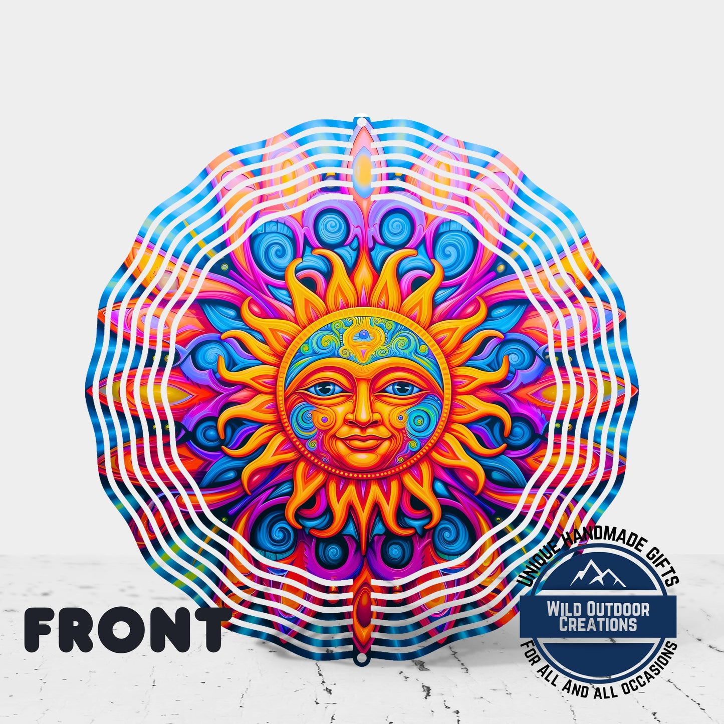 Sun Wind Spinner - Neon Boho Garden Decor | Vibrant Aluminum Outdoor Ornament