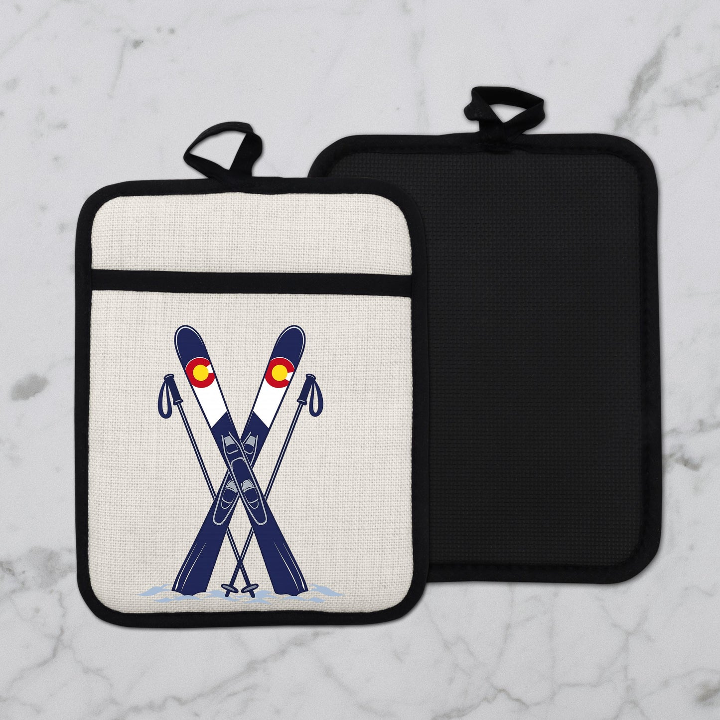 Ski Oven Mitt – Heat Resistant Silicone Pot Holder With Loop | Colorado Kitchen Decor