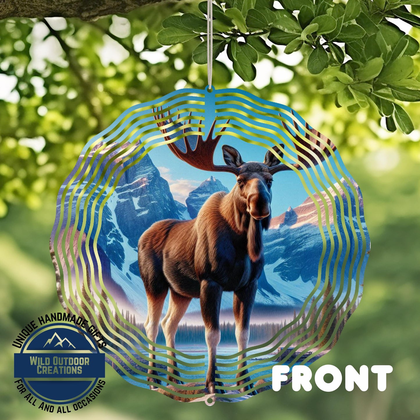 Moose Wind Spinner - 10 Inch Double-Sided Aluminum Rustic Cabin Decor