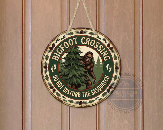 Bigfoot Crossing Sign - Rustic Cabin Decor | Weather Resistant Outdoor Porch Sign