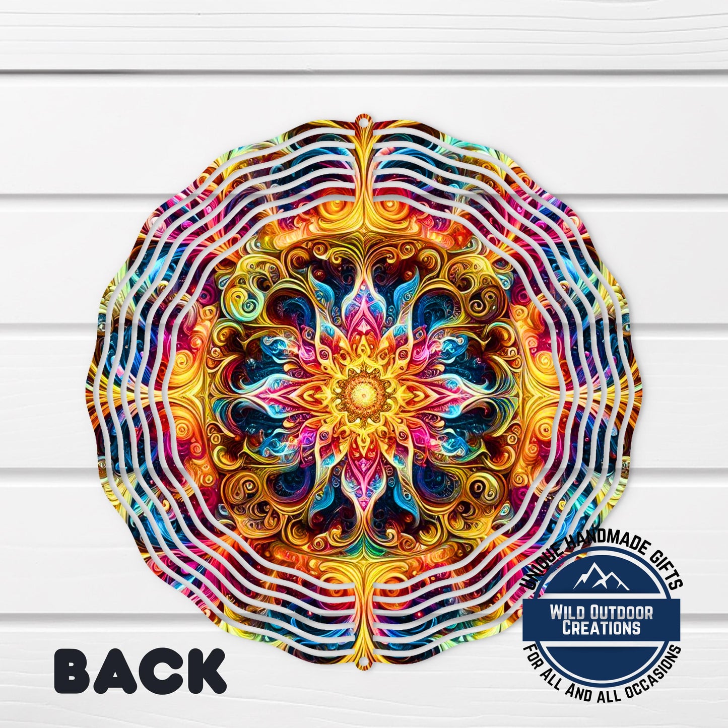 Mandala Wind Spinner - Colorful Aluminum Garden Decor | Spiritual Meditation Gift