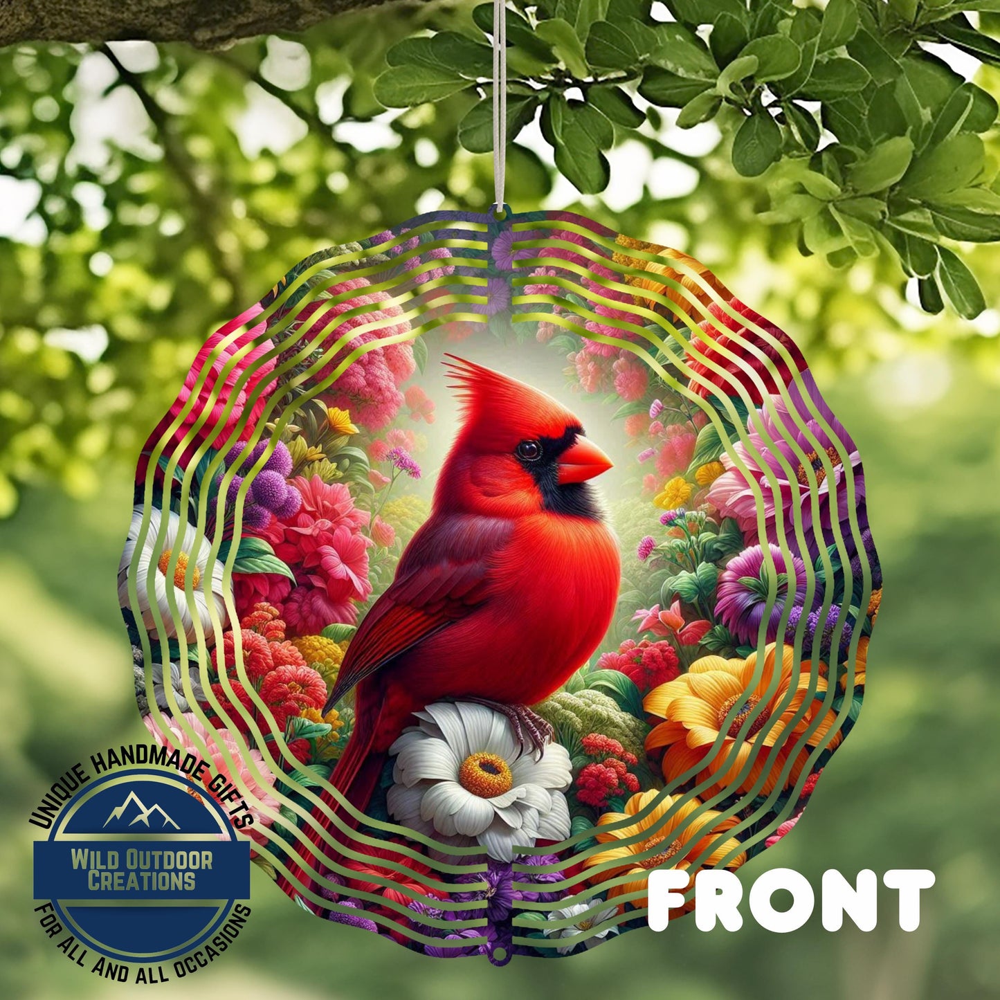 Cardinal Wind Spinner – 10 Inch Outdoor Garden Decor with Vibrant Red Bird & 360 Swivel Hook