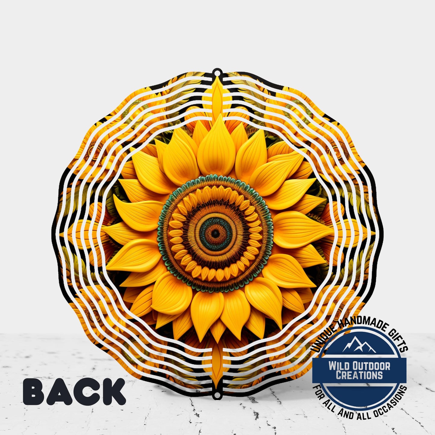 Sunflower Wind Spinner - 10 Inch Vibrant Floral Garden Art with 360° Swivel