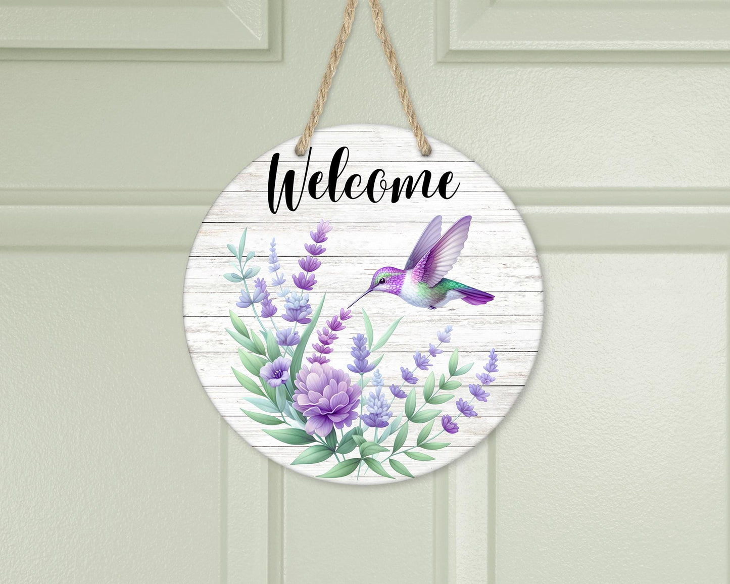 Hummingbird and Floral Aluminum Door Wreath - Unique Welcome Sign for Front Porch Decor Perfect New Home Gift for Sisters