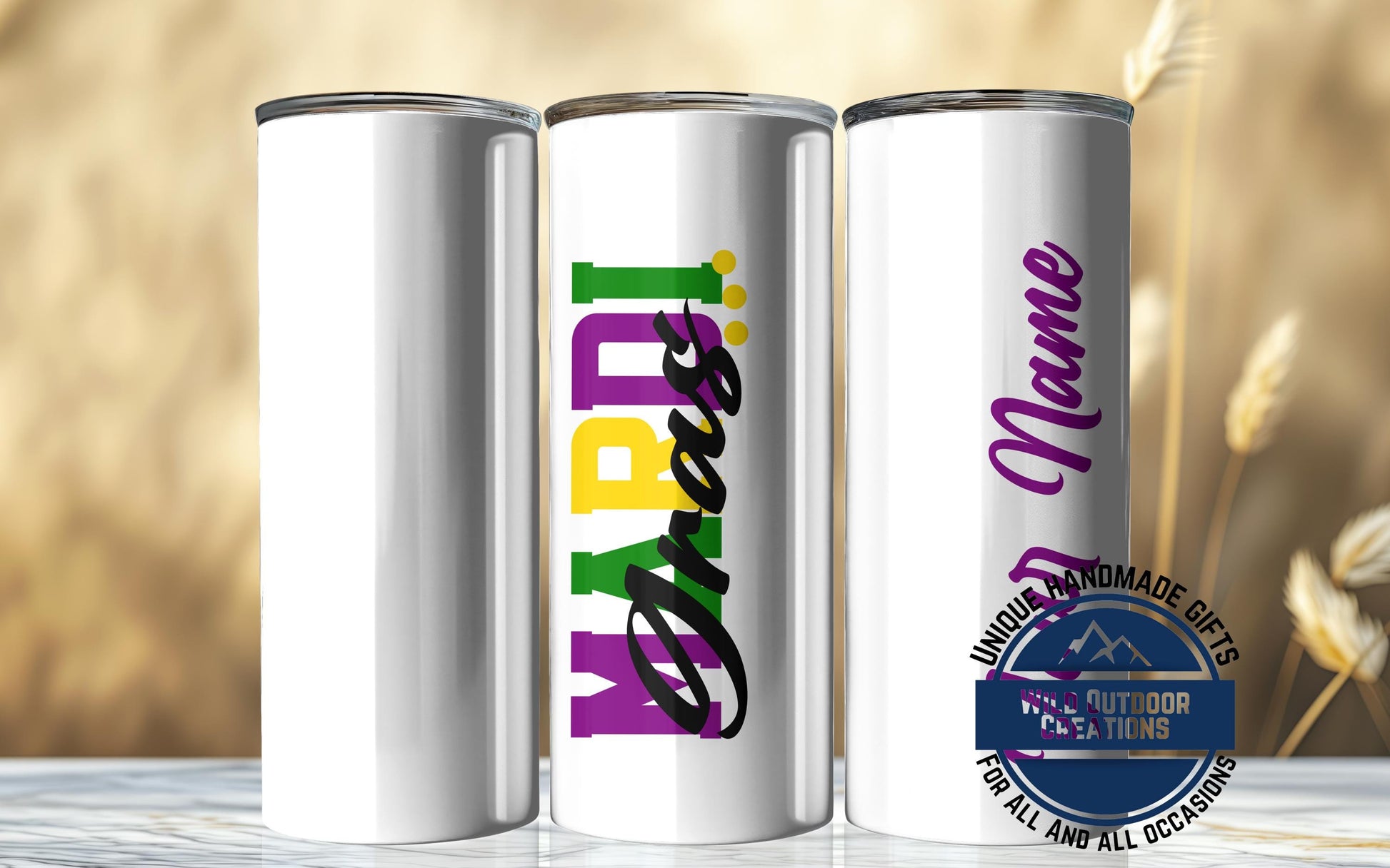 Glow-in-the-Dark Tumbler - Custom Name Skinny Steel Cup | 20oz or 30oz Double Wall - scale and size reference