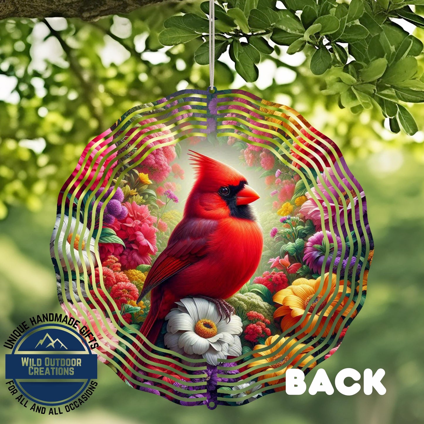 Cardinal Wind Spinner – 10 Inch Outdoor Garden Decor with Vibrant Red Bird & 360 Swivel Hook