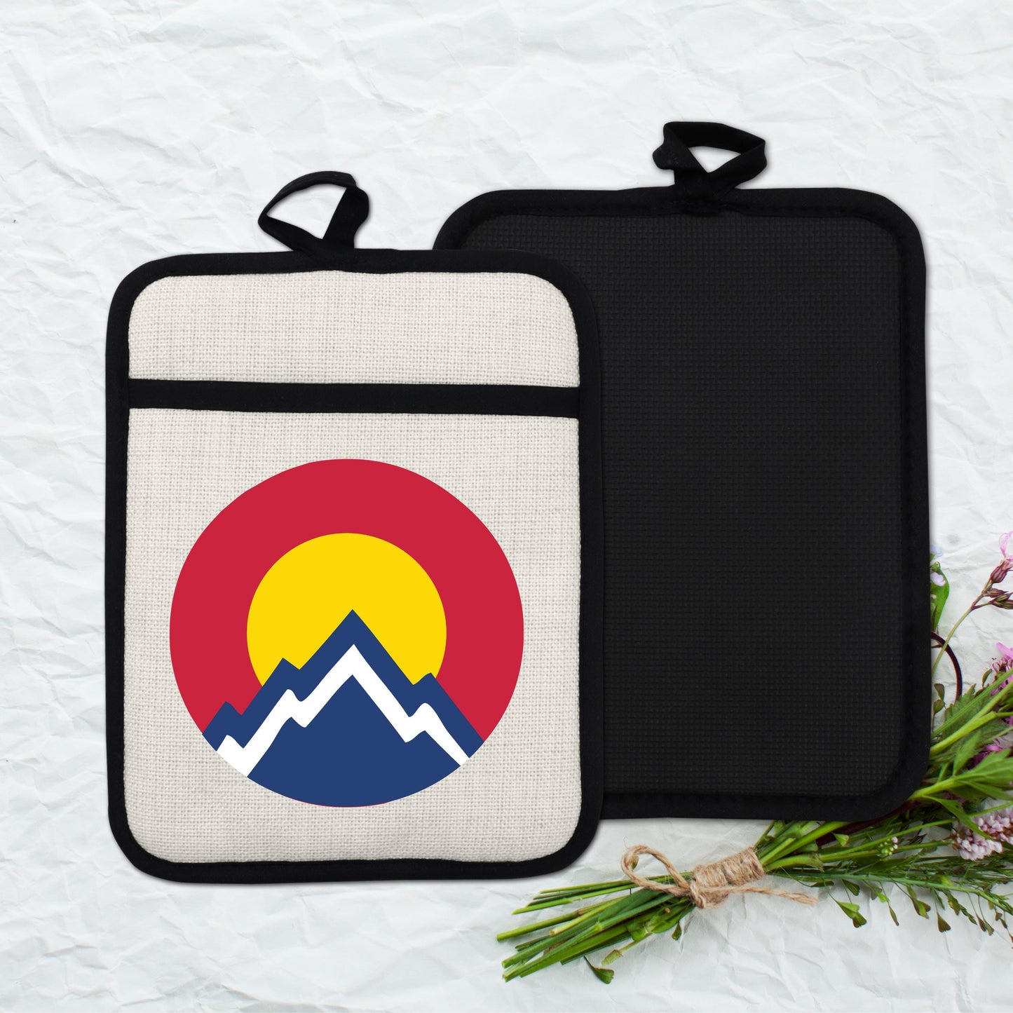 Colorado Pot Holder | Silicone Pocket Oven Mitt With Heat Resistant Trivet