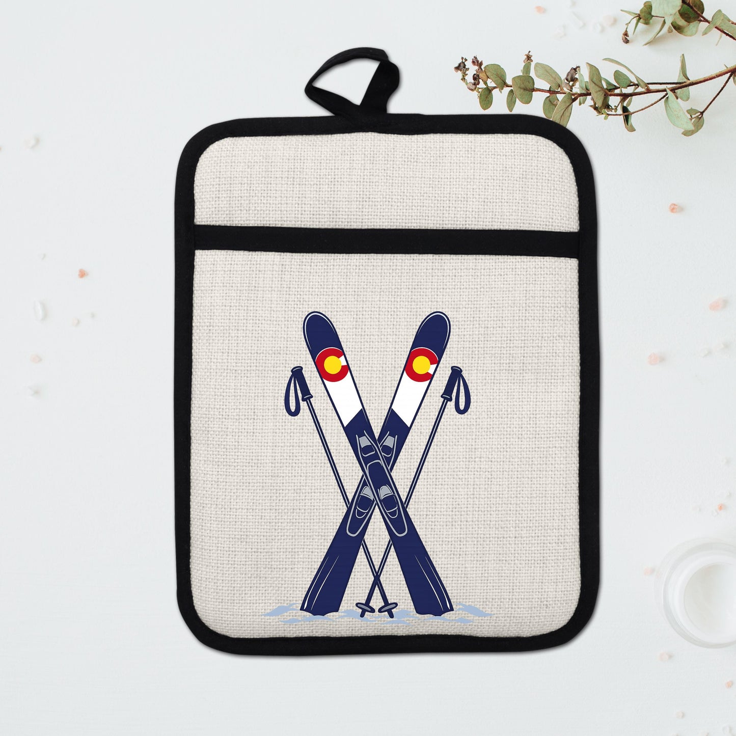 Ski Oven Mitt – Heat Resistant Silicone Pot Holder With Loop | Colorado Kitchen Decor