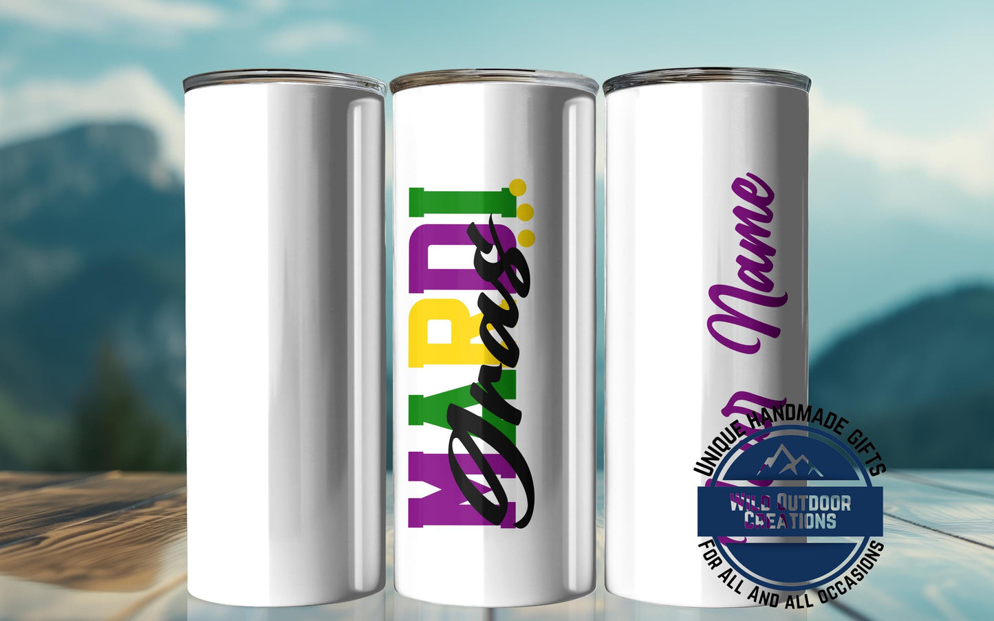 Glow-in-the-Dark Tumbler - Custom Name Skinny Steel Cup | 20oz or 30oz Double Wall - gift presentation view