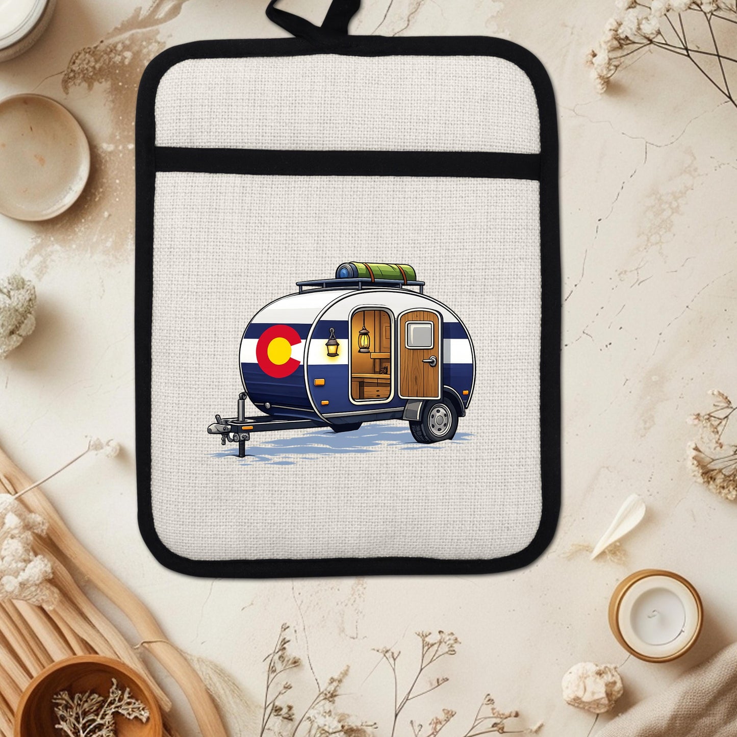 Pot Holder Oven Mitt - Heat Resistant Silicone Trivet | Colorado Camper Gift
