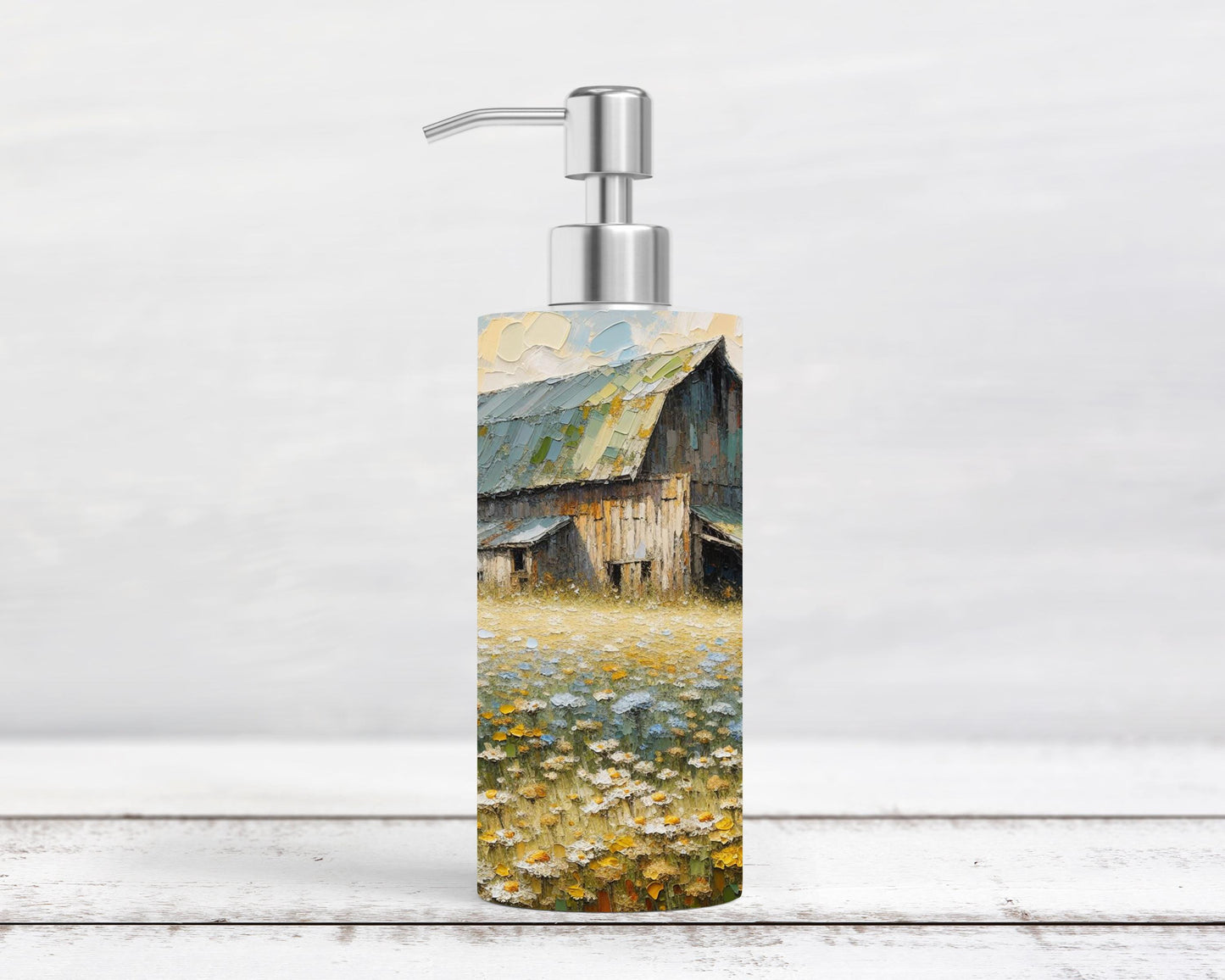 Wildflower Meadow Soap Dispenser for Rustic Farmhouse Kitchen Decor