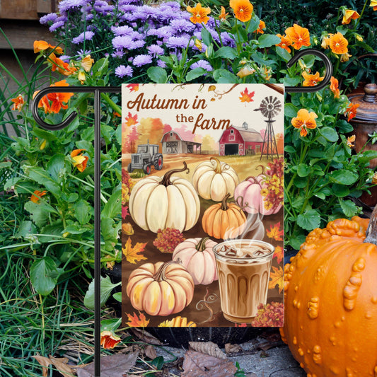 Double-Sided Farmhouse Autumn Garden Flag - Charming Fall Yard Decor
