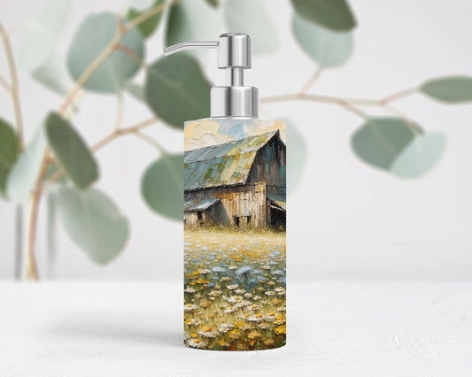 Wildflower Meadow Soap Dispenser for Rustic Farmhouse Kitchen Decor