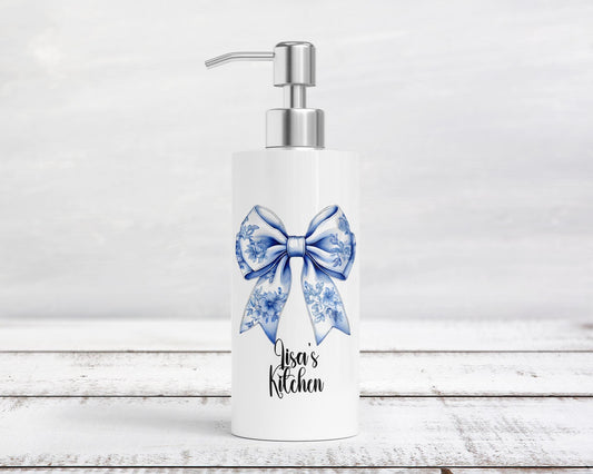 Personalized 18oz Stainless Steel Soap Dispenser with Coquette Box - Unique Bridal Shower Gift  Kitchen Decor