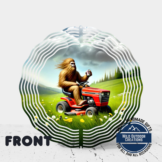 Bigfoot Wind Spinner - Funny Sasquatch Garden Decor | Aluminum Outdoor Yard Art