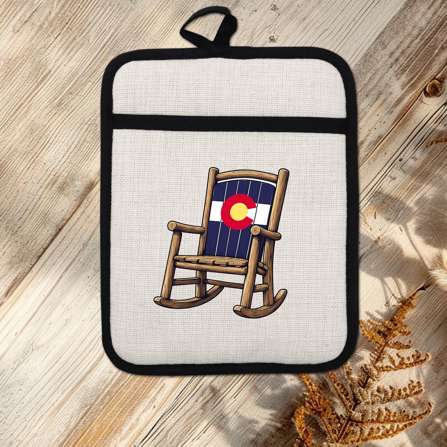 Colorado Kitchen Pot Holder - Silicone Trivet, Rustic Farmhouse Style Heat Resistant
