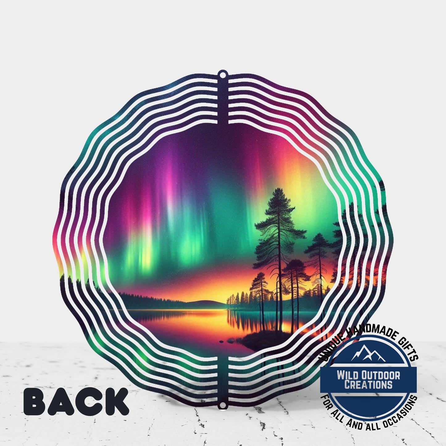 Aurora Borealis Wind Spinner - Double Sided Aluminum Garden Decor with 360 Degree Swivel