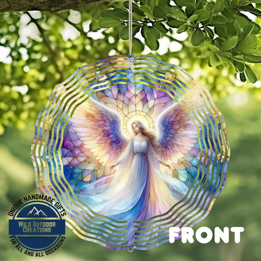 Angel Wind Spinner – 10 Inch Pastel Aluminum Garden Decor with 360° Swivel