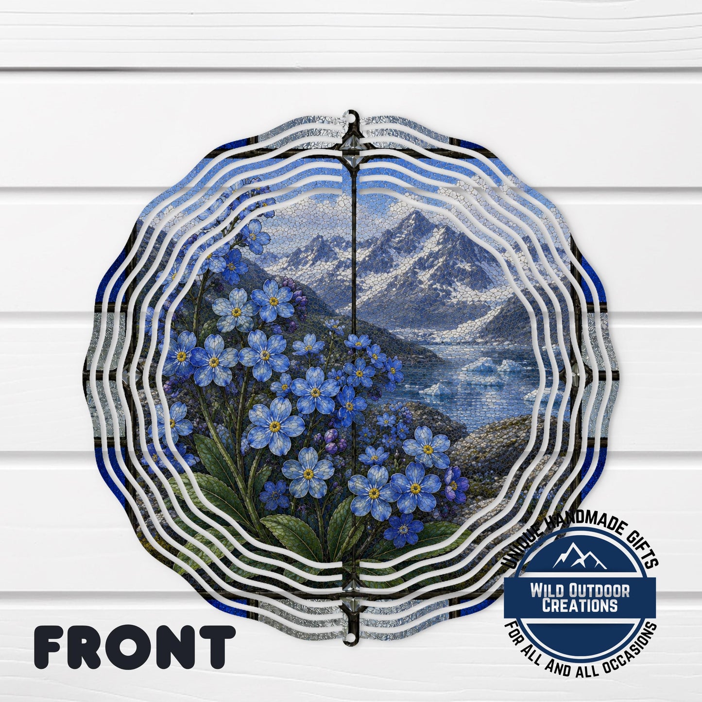 Forget Me Not Wind Spinner – Alaska Garden Decor | Aluminum Outdoor Spinner