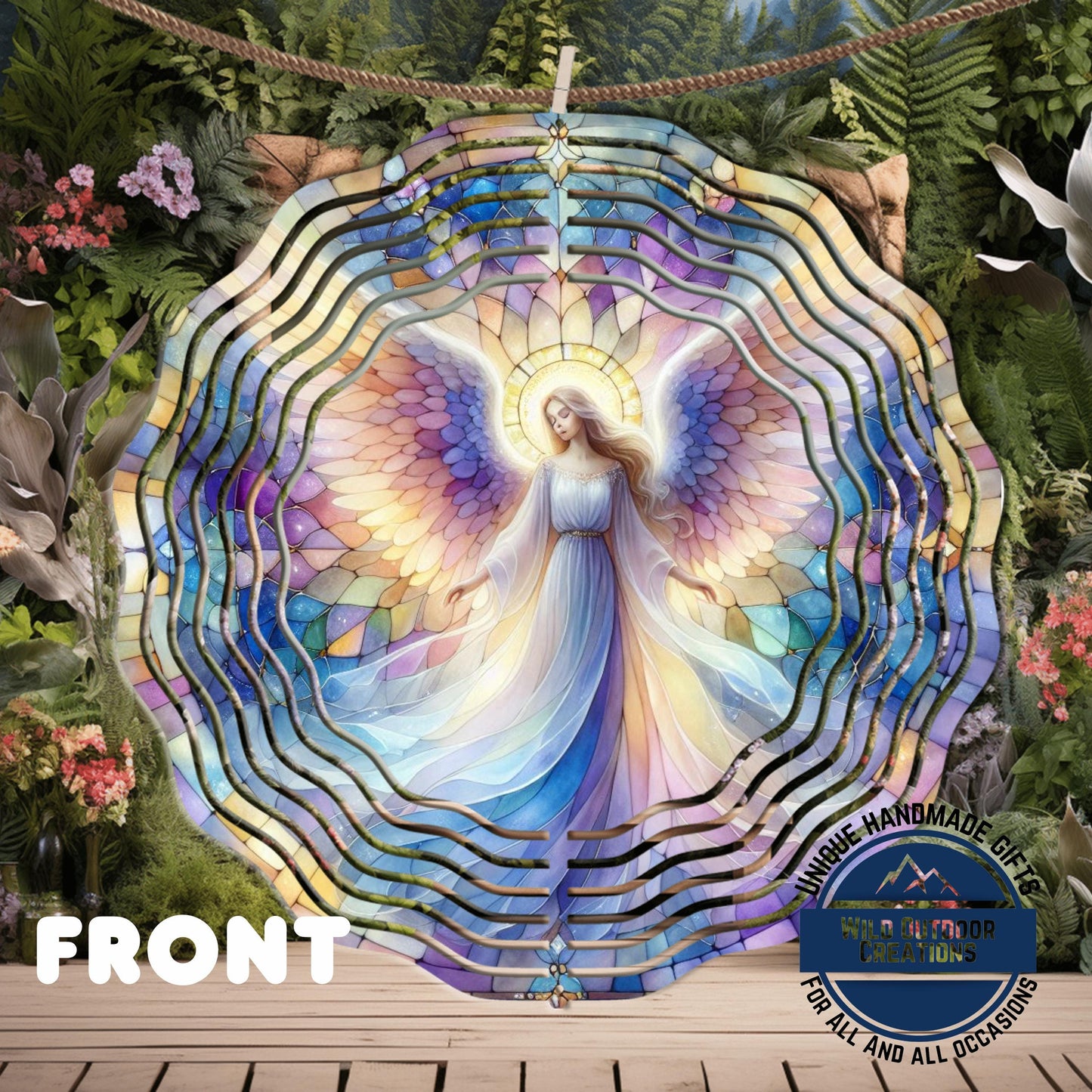 Angel Wind Spinner – 10 Inch Pastel Aluminum Garden Decor with 360° Swivel