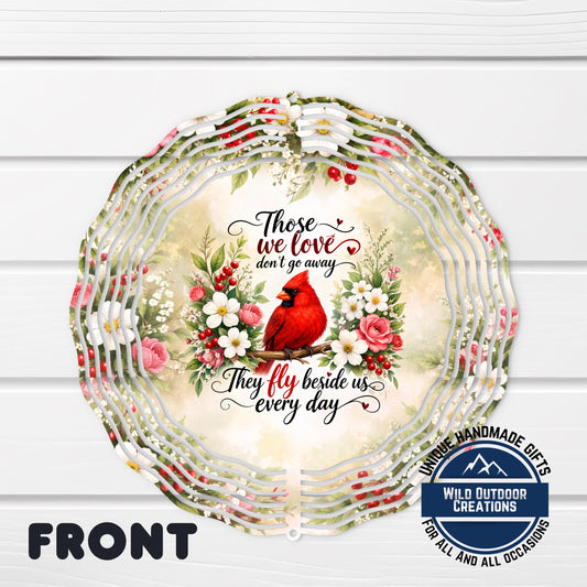 Cardinal Memorial Spinner - Vibrant Red Cardinal Garden Wind Spinner with Dogwood Flowers