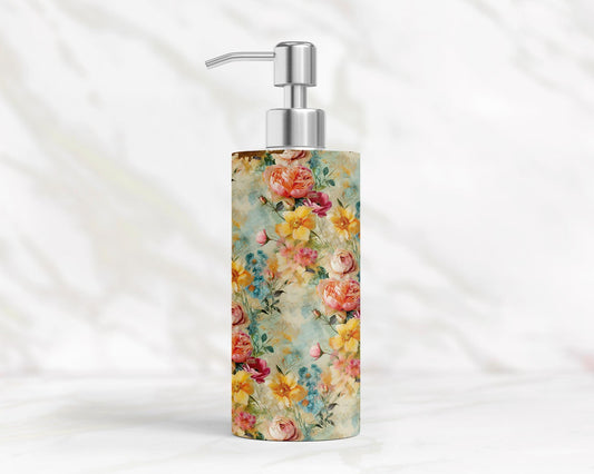 Vintage Floral Soap Pump  Lotion Dispenser - Chic Home Decor Gift for Mom or Housewarming