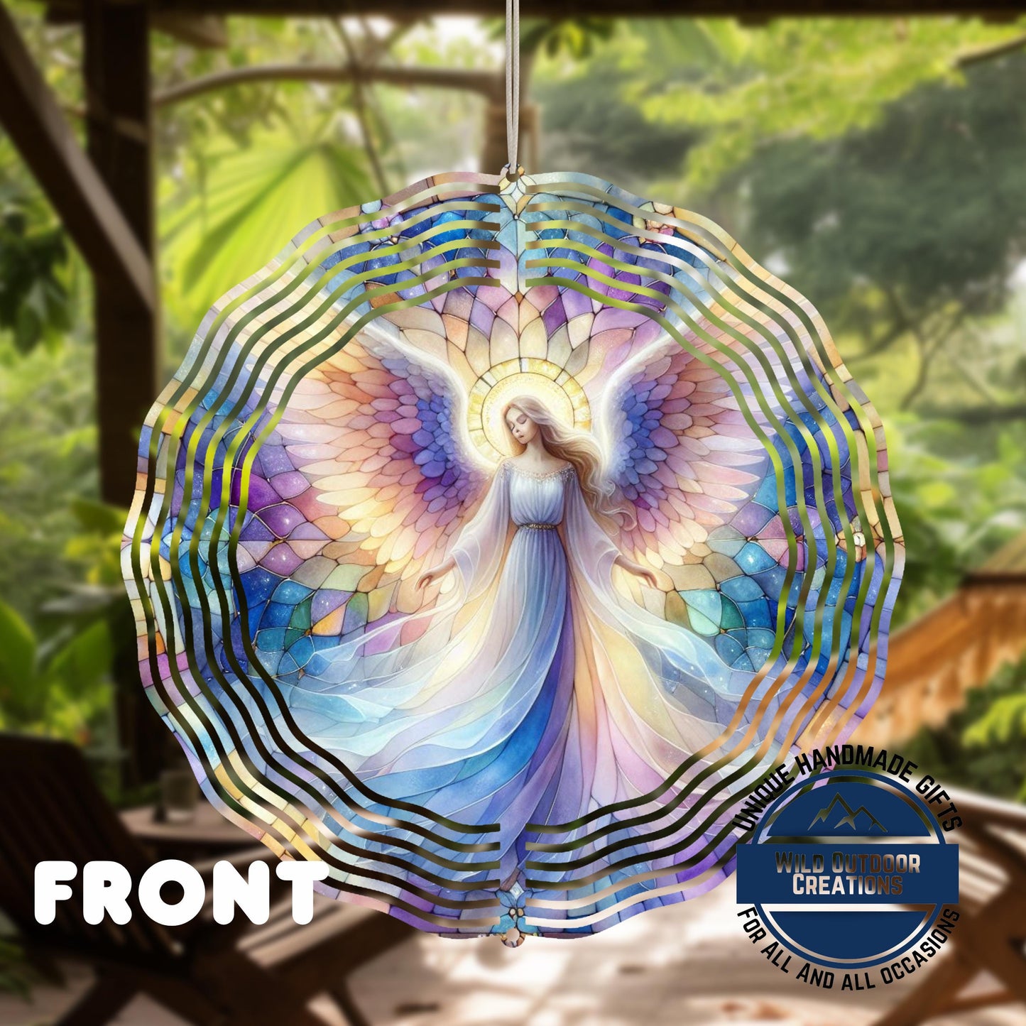 Angel Wind Spinner – 10 Inch Pastel Aluminum Garden Decor with 360° Swivel