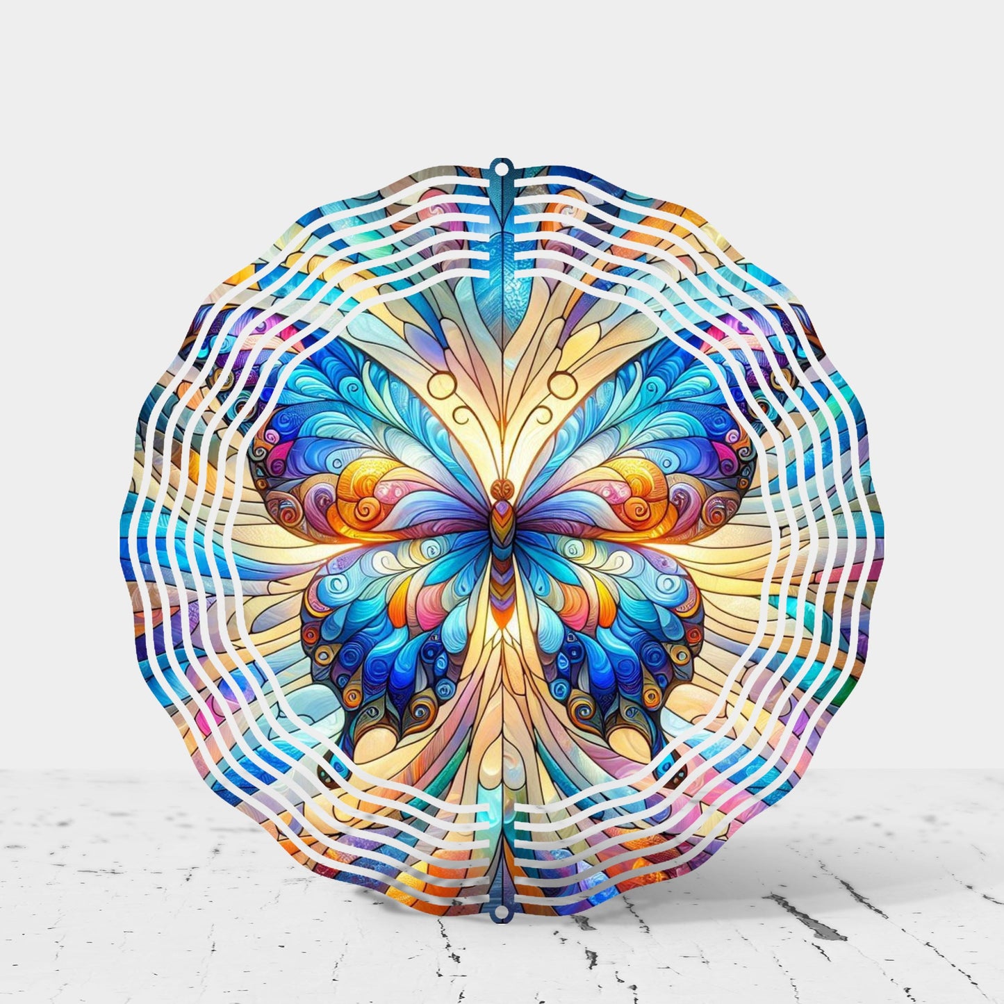Butterfly Wind Spinner - Colorful Metal Garden Decor with UV Protection