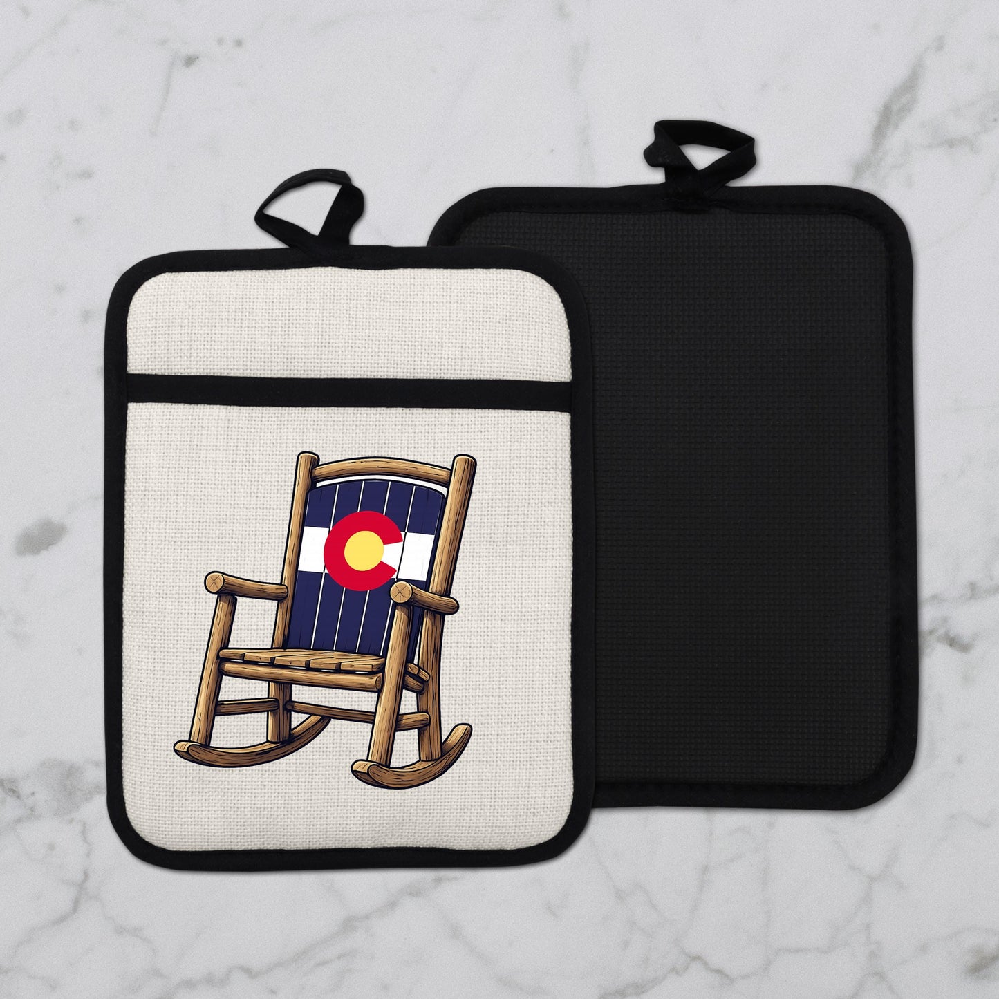 Colorado Kitchen Pot Holder - Silicone Trivet, Rustic Farmhouse Style Heat Resistant