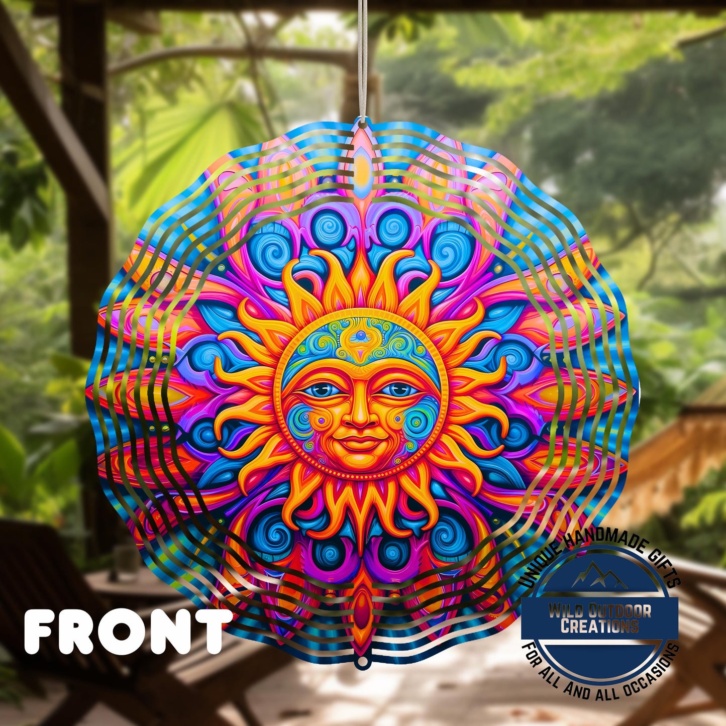 Sun Wind Spinner - Neon Boho Garden Decor | Vibrant Aluminum Outdoor Ornament