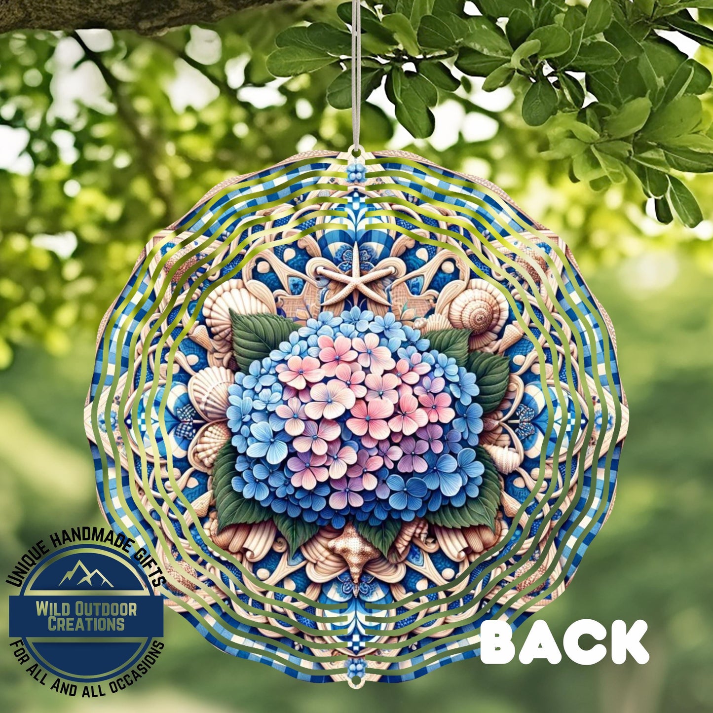 Hydrangea Garden Spinner – Coastal Garden Decor with 360 Degree Swivel