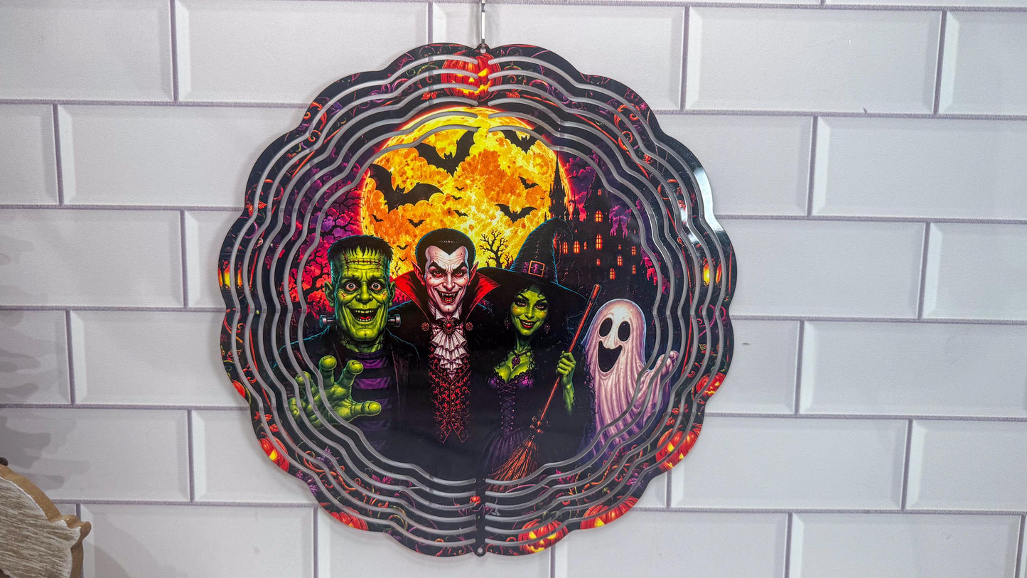 Halloween Wind Spinner, Monster Dracula Witch, 10 Inch, 360 Swivel