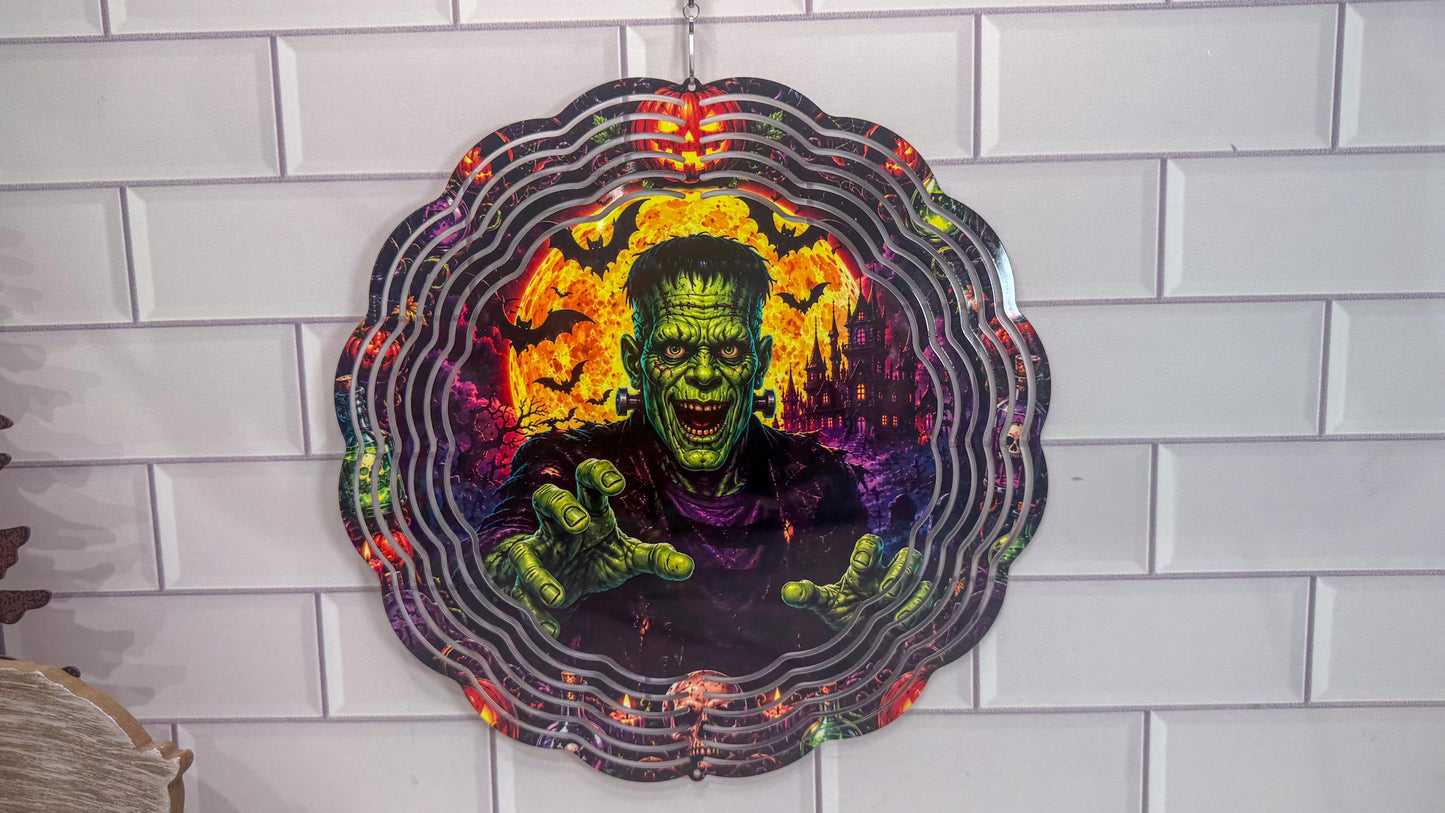 Monster Wind Spinner, 10 Inch Halloween Porch Décor | 360 Swivel | Indoor Outdoor Display