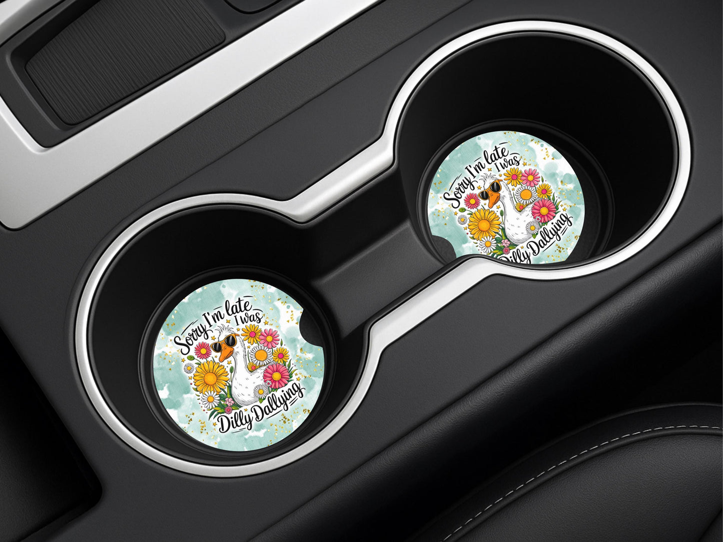 Funny Goose Sandstone Car Coaster - Unique Car Accessory  Perfect Stocking Stuffer